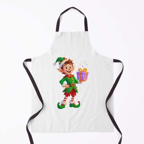 Item preview, Cute Christmas Elf with Magical Gift – Festive Holiday Cartoon Illustration designed and sold by FraktalMoods.