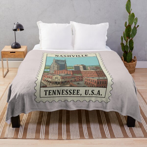 Item preview, Vintage nashville tennessee usa skyline stamp designed and sold by allaboutstamps.