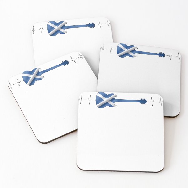 Item preview, Scottish Music Heartbeat Guitar | Saltire Flag Electric Guitar Graphic designed and sold by Loom on the Loch.