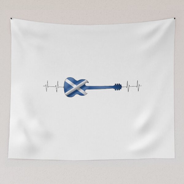 Item preview, Scottish Music Heartbeat Guitar | Saltire Flag Electric Guitar Graphic designed and sold by Loom on the Loch.