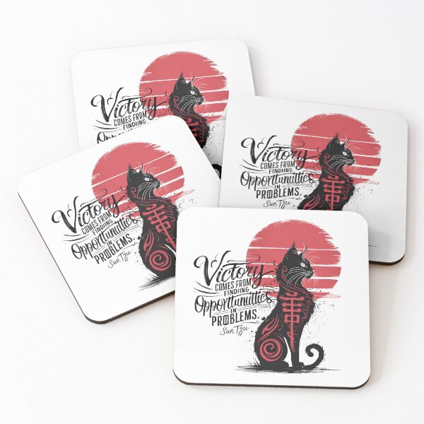 Item preview, Victory – Sun Tzu Inspirational Quote + Artistic Samurai Cat Design designed and sold by OSAMA MO.