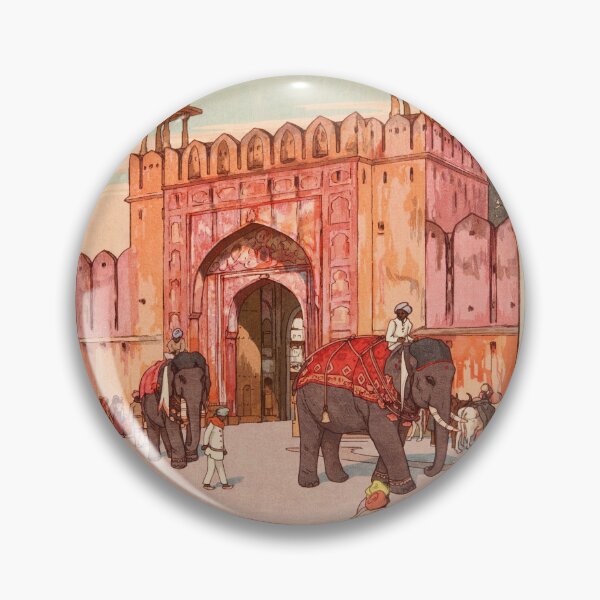 Item preview, Ajmer Gate Jaipur by Yoshida Hiroshi : Vintage Travel Japanese Poster designed and sold by artofuniverse.