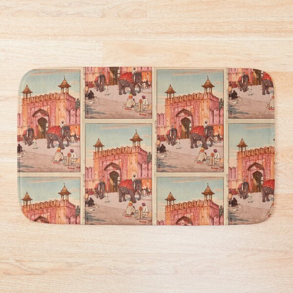 Item preview, Ajmer Gate Jaipur by Yoshida Hiroshi : Vintage Travel Japanese Poster designed and sold by artofuniverse.