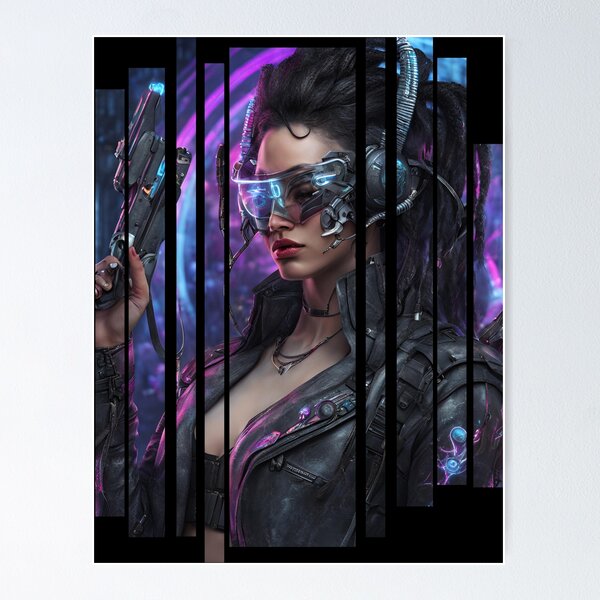Item preview, Cyborg girl listening to music 1 designed and sold by Neon G.