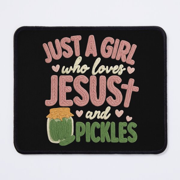 Item preview, A Girl Who Loves Jesus and Pickles Faux Yarn Crochet Vintage designed and sold by SunfullyYours.