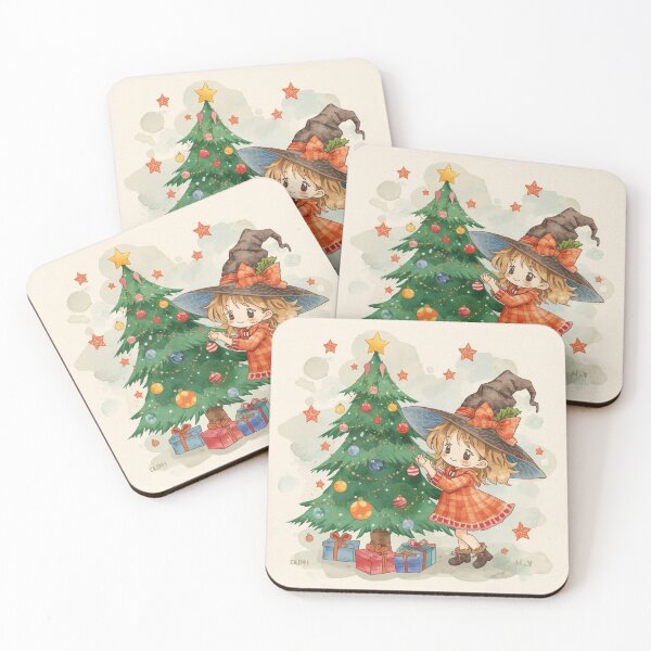 Item preview, Little Christmas Witch Decorating Tree – Cute Christmas Magic designed and sold by Dream Magic Co.