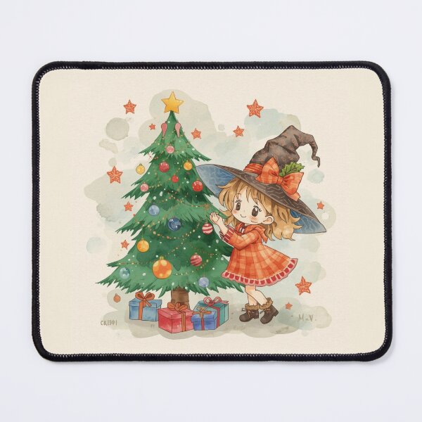 Item preview, Little Christmas Witch Decorating Tree – Cute Christmas Magic designed and sold by Dream Magic Co.