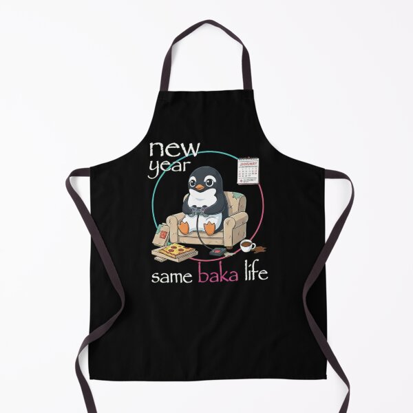 Item preview, New Year Same Baka Life T-Shirt, funny anime penguin joke gift, realistic penguin streetwear graphic tee, manga style tee designed and sold by Kukiishop.
