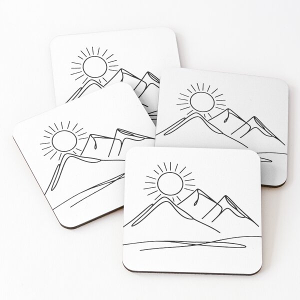 Item preview, Minimalist Mountain Range Sunrise Continuous Line Art designed and sold by thenextstepua.