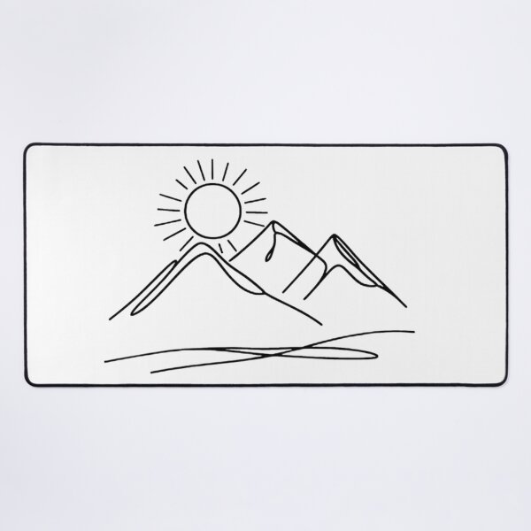 Item preview, Minimalist Mountain Range Sunrise Continuous Line Art designed and sold by thenextstepua.