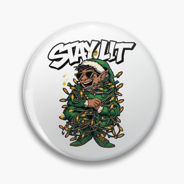 Item preview, Stay Lit Christmas Elf – Funny Wrapped in Lights Design designed and sold by MiszungART.