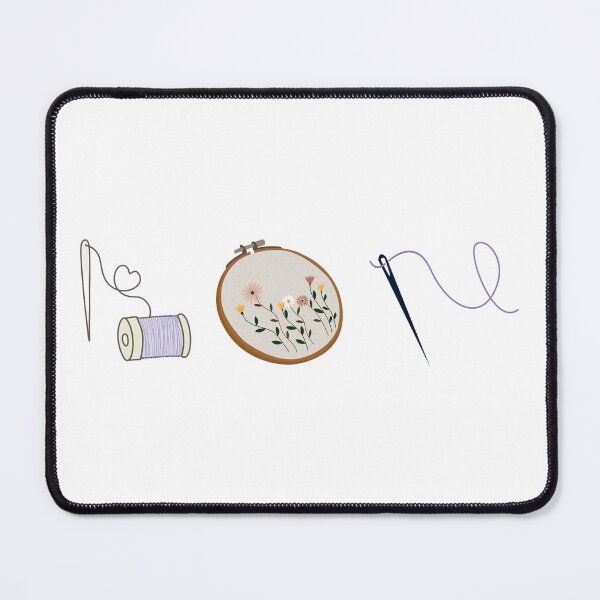 Item preview, Embroidery Icons Sticker – Needle & Thread, Floral Hoop, Stitch – Budget-Friendly Sewing Triptych designed and sold by MicroRoleClub.