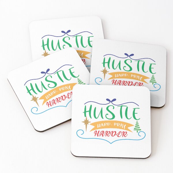 Item preview, Hustle Hard Pray Harder - Motivational Christmas Slogan designed and sold by FuzionRaptor.