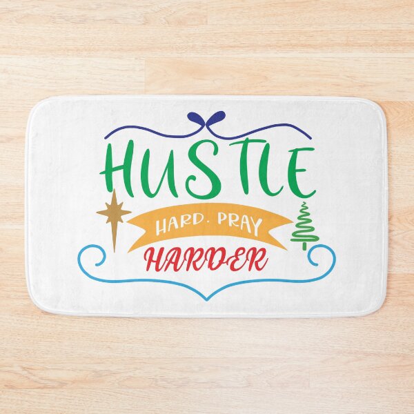 Item preview, Hustle Hard Pray Harder - Motivational Christmas Slogan designed and sold by FuzionRaptor.