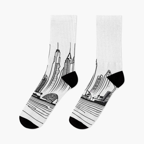 Item preview, Minimalist City Skyline Sunset Continuous Line Art designed and sold by thenextstepua.