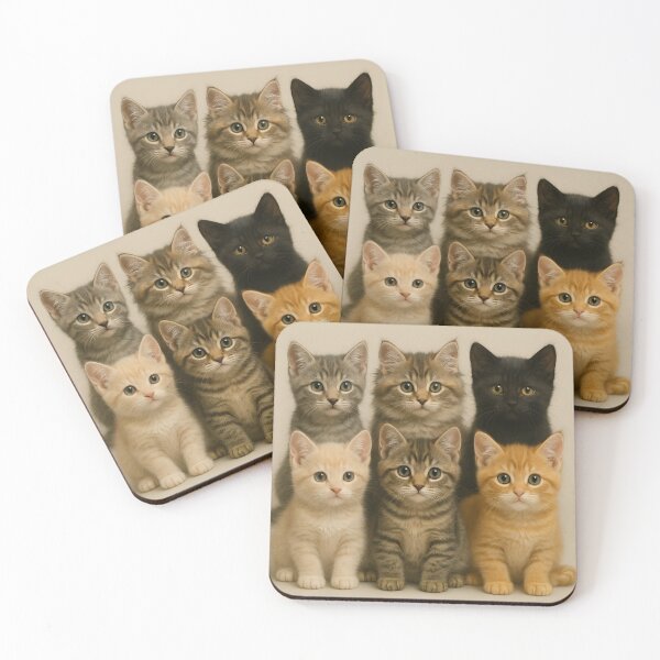 Item preview, Adorable Multicolor Kitten Group designed and sold by BloomOfDesign.