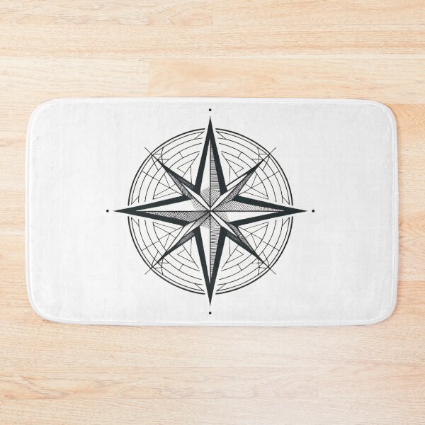 Item preview, Symmetrical Geometric Compass Rose Line Art designed and sold by thenextstepua.