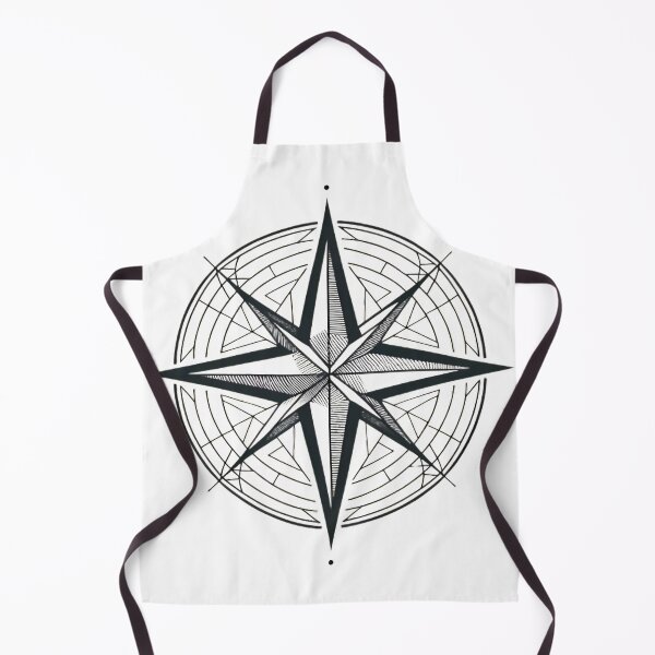 Item preview, Symmetrical Geometric Compass Rose Line Art designed and sold by thenextstepua.