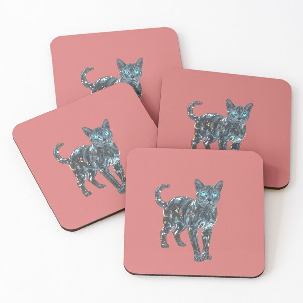 Item preview, Crystal Quartz Cat with Blue Glowing Eyes – Ultra Realistic Fantasy Animal Art designed and sold by TeeVibeHaus.