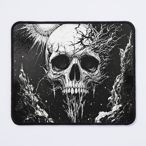 Item preview, Cosmic Skull Eclipse in Grunge Monochrome designed and sold by Mellow-Design.