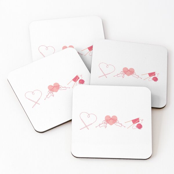 Item preview, Knitting Icons – Needle Heart, Hands Knitting, Yarn & Needles – Minimal Cozy Triptych designed and sold by MicroRoleClub.