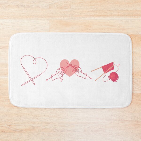 Item preview, Knitting Icons – Needle Heart, Hands Knitting, Yarn & Needles – Minimal Cozy Triptych designed and sold by MicroRoleClub.