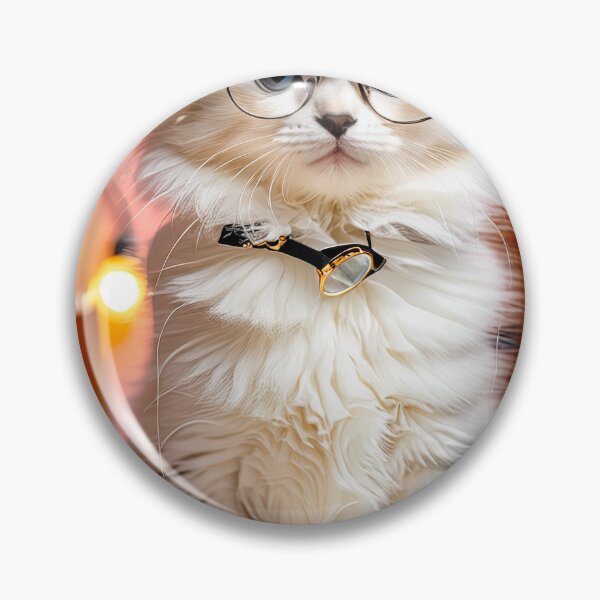 Item preview, Elegant Fluffy Kitten Studying a Book – Charming Literary Cat Art Print designed and sold by 4TinyPaws.