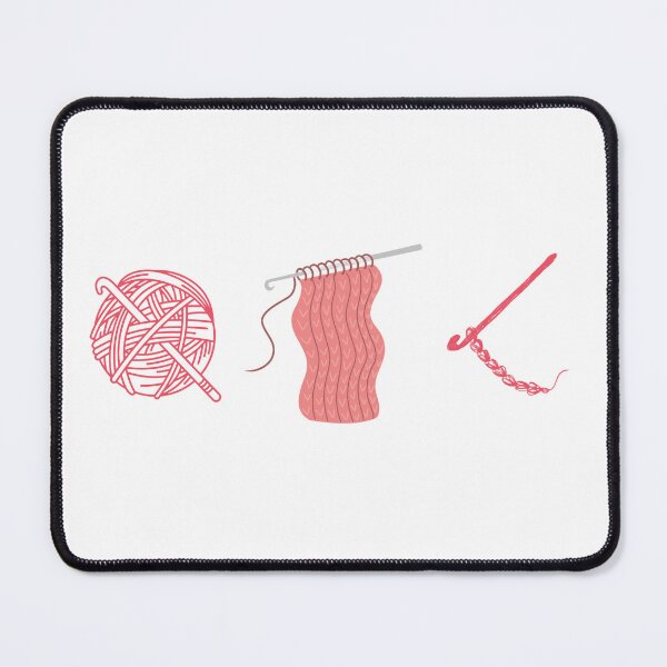 Item preview, Crochet Icons – Yarn Ball & Hook, WIP Swatch, Chain – Minimal Fiber Arts designed and sold by MicroRoleClub.
