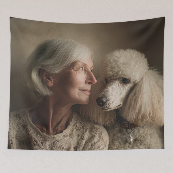 Item preview, Portrait of woman with dog designed and sold by anytka.