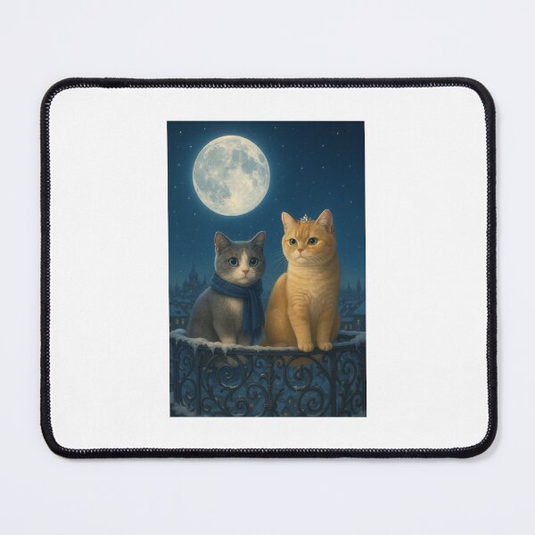 Item preview, Moonlit Sisters – Diuss & Katiu on the Winter Balcony designed and sold by LovelyCatGalaxy.