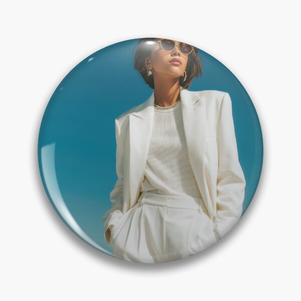 Item preview, Woman in white suit on beach shore designed and sold by anytka.