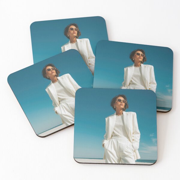 Item preview, Woman in white suit on beach shore designed and sold by anytka.