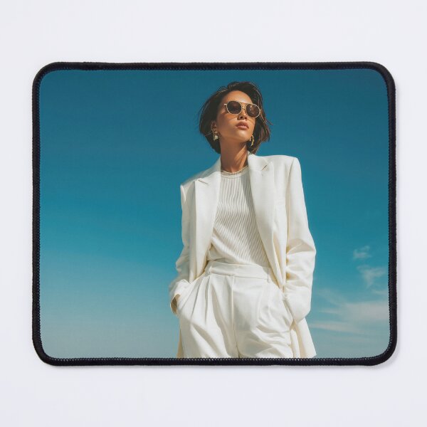 Item preview, Woman in white suit on beach shore designed and sold by anytka.