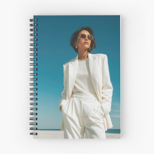 Item preview, Woman in white suit on beach shore designed and sold by anytka.