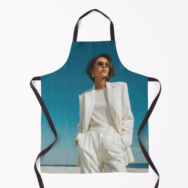 Item preview, Woman in white suit on beach shore designed and sold by anytka.
