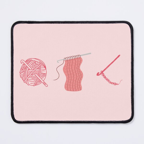 Item preview, Crochet Icons (Pastel Pink) – Yarn Ball & Hook, WIP Swatch, Chain – Minimal Fiber Arts designed and sold by MicroRoleClub.