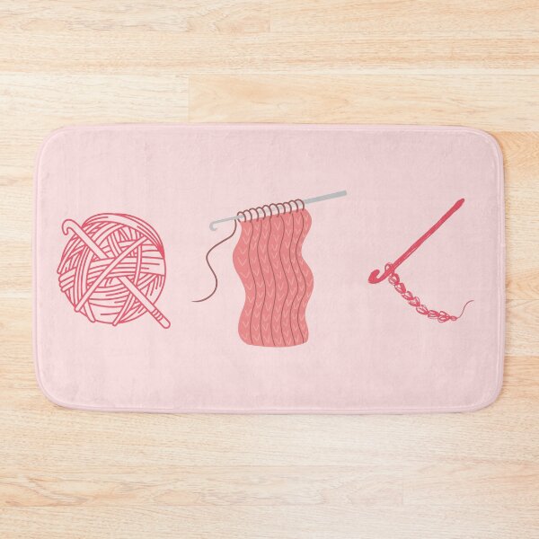 Item preview, Crochet Icons (Pastel Pink) – Yarn Ball & Hook, WIP Swatch, Chain – Minimal Fiber Arts designed and sold by MicroRoleClub.