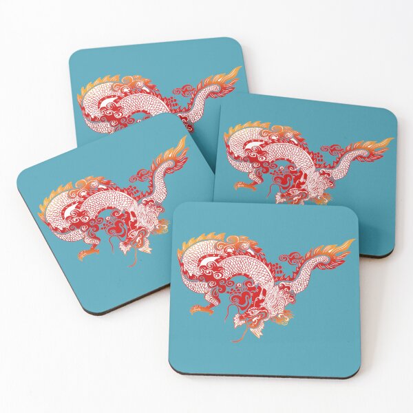 Item preview, Chinese Traditional Dragon Red Gold - Imperial Dragon Art - Lucky Fortune Design designed and sold by leen12 Art Designs Prints.