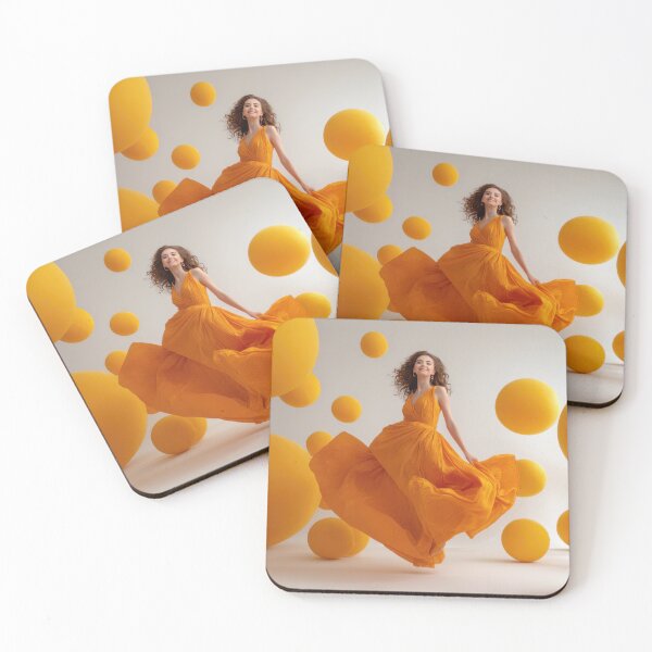 Item preview, Woman in yellow dress twirls designed and sold by anytka.