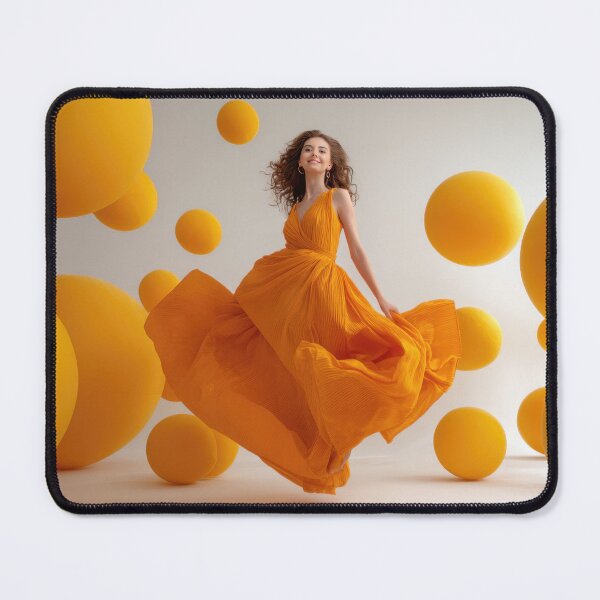 Item preview, Woman in yellow dress twirls designed and sold by anytka.