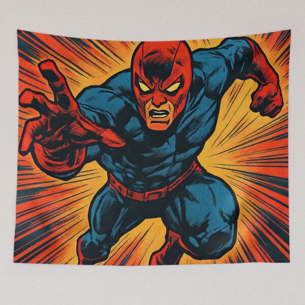 Item preview, Action masked hero| Comics style - Cartoon designed and sold by ComicsFactory.