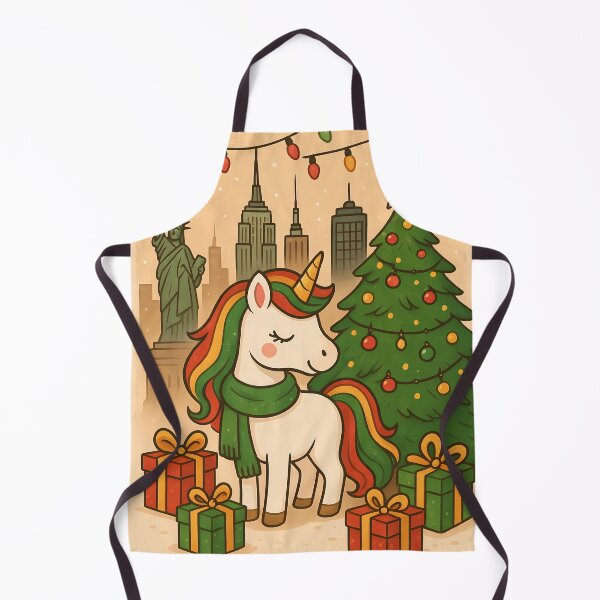 Item preview, Christmas Unicorn in New York – Festive Tree & Gift Boxes designed and sold by DreamiCanvas.