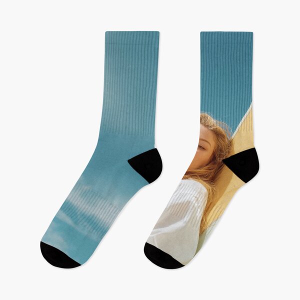 Item preview, Woman standing by surfboard on beach designed and sold by anytka.