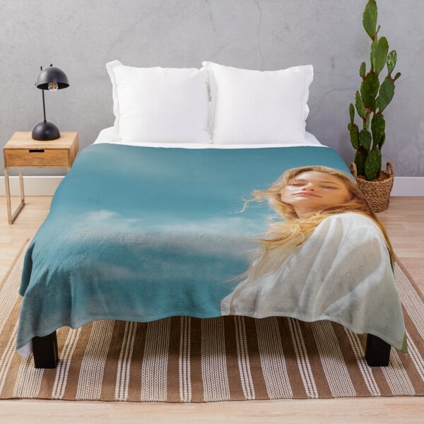 Item preview, Woman standing by surfboard on beach designed and sold by anytka.
