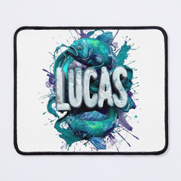 Item preview, Lucas Name Art - Pisces Zodiac Fish designed and sold by AlexLineArt.
