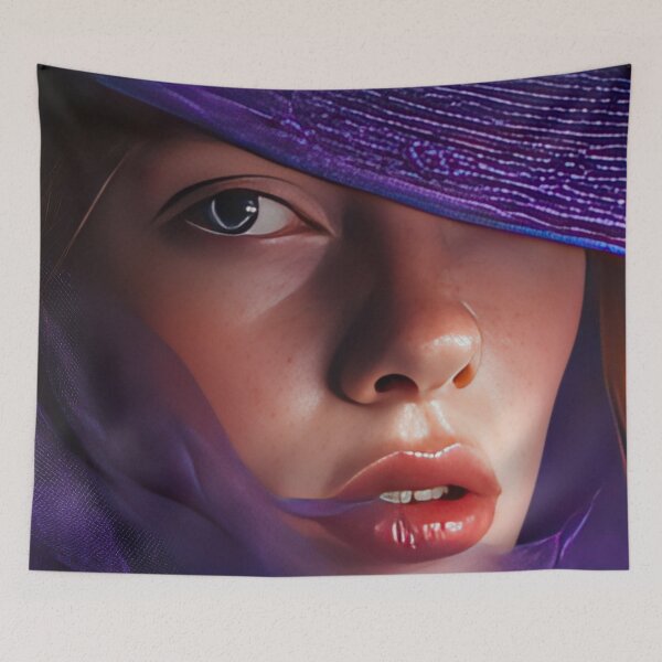Item preview, Woman in purple hat with veil designed and sold by anytka.