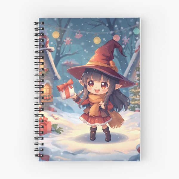 Item preview, Christmas Witch in Snowy Village – Cozy Magic Art designed and sold by Dream Magic Co.