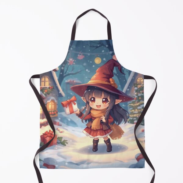 Item preview, Christmas Witch in Snowy Village – Cozy Magic Art designed and sold by Dream Magic Co.