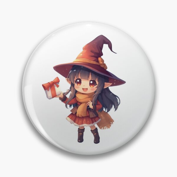 Item preview, Chibi Christmas Witch with Gift – Cute Xmas Witch designed and sold by Dream Magic Co.