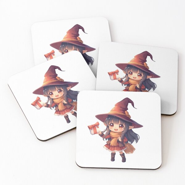 Item preview, Chibi Christmas Witch with Gift – Cute Xmas Witch designed and sold by Dream Magic Co.
